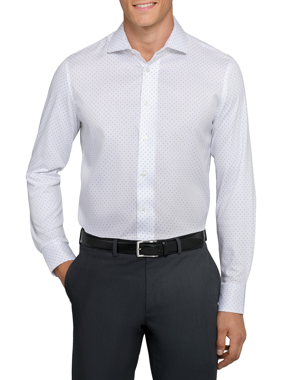 diamond pattern dress shirt Perry Ellis Outlet Men's Dobby Micro Diamond Print Dress Shirt in Faded Rose/red, Size 17.0, 100% Cotton, Geometric, Slim Long Sleeves