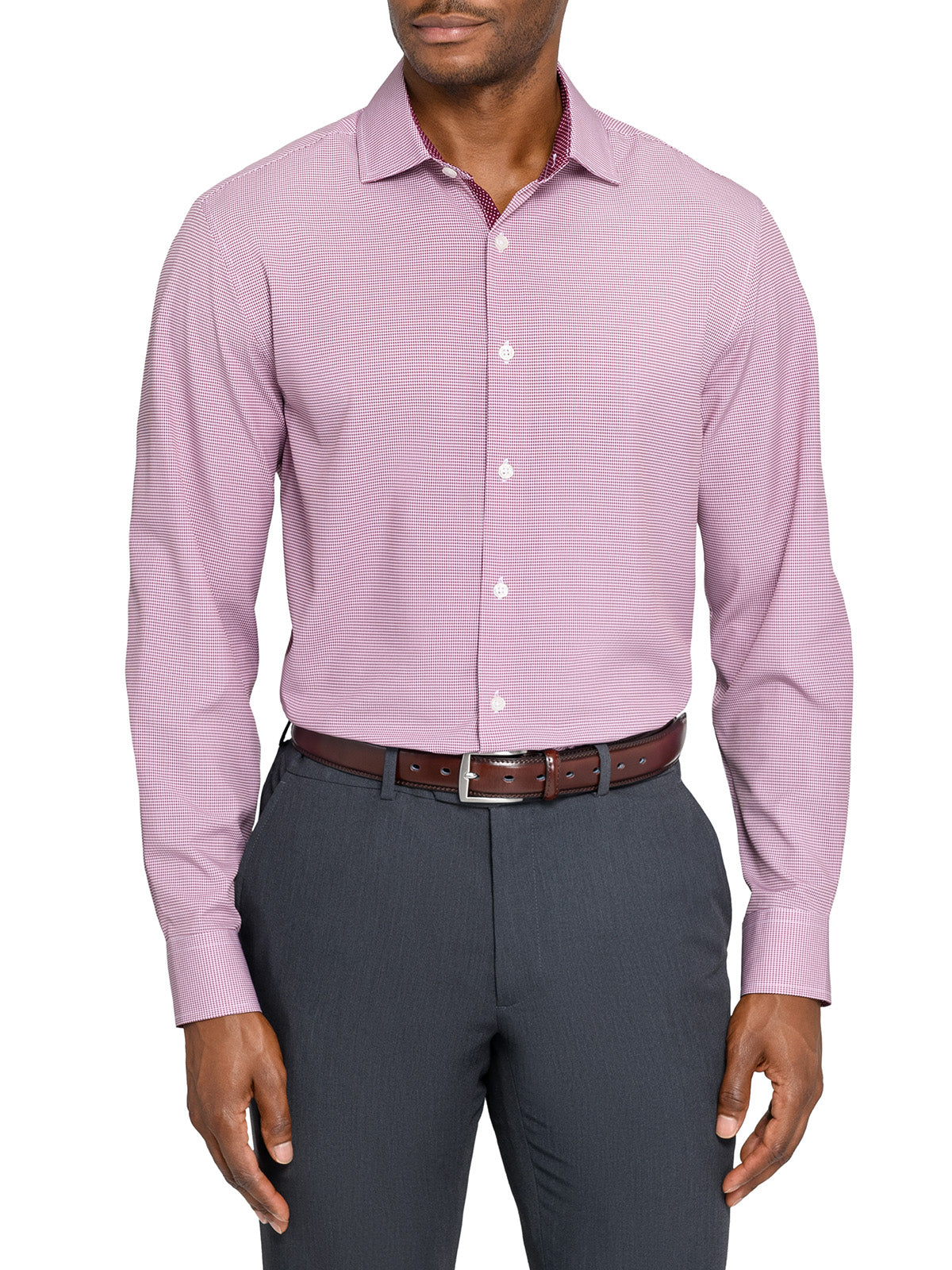 Men's Mini Houndstooth Check Performance Dress Shirt WRK Men's Mini Houndstooth Check Performance Dress Shirt WRK