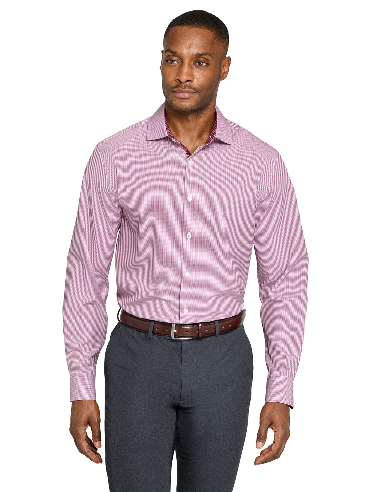 Men's Mini Houndstooth Check Performance Dress Shirt – WRK