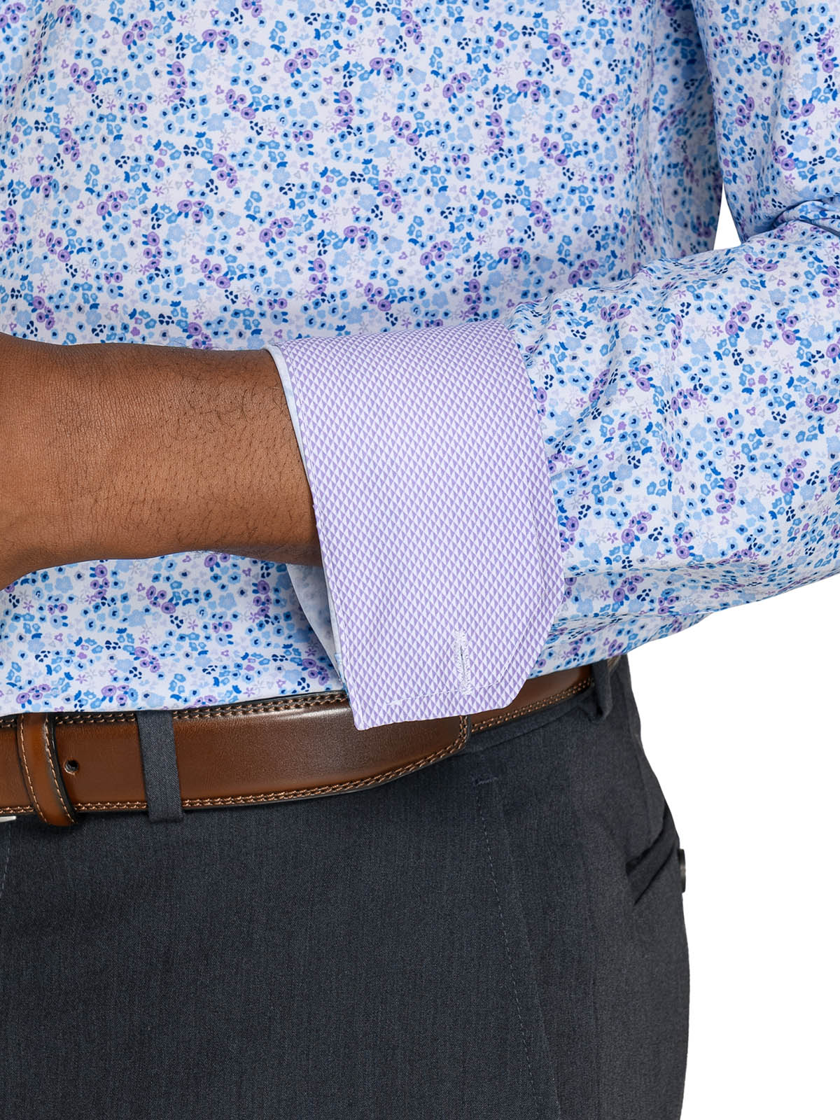 purple floral dress shirt Barry. Wang Mens Dress Shirt Purple Black Floral Long Sleeve Button Up Shirt, S