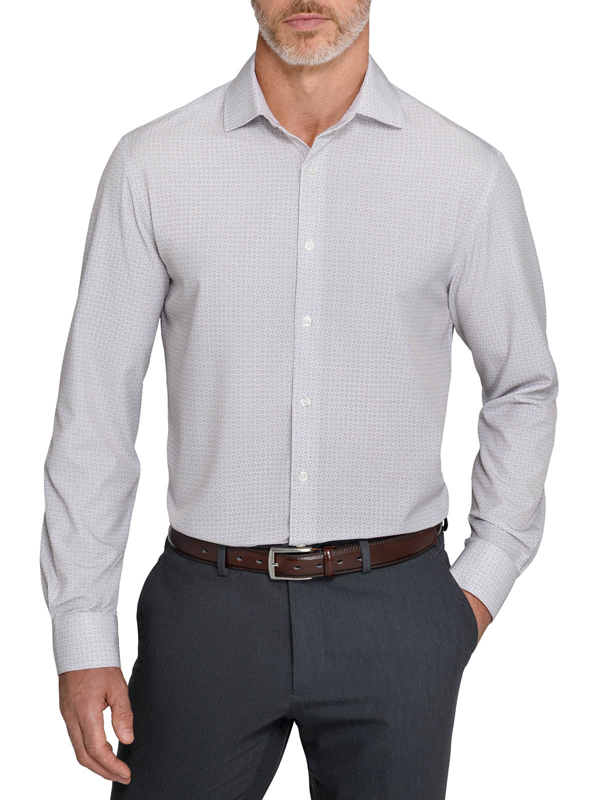 Micro Chevron Long Sleeve Shirt
