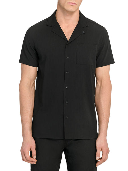 Solid Seersucker Short Sleeve Camp Shirt | WRK | Sustainable Fashion