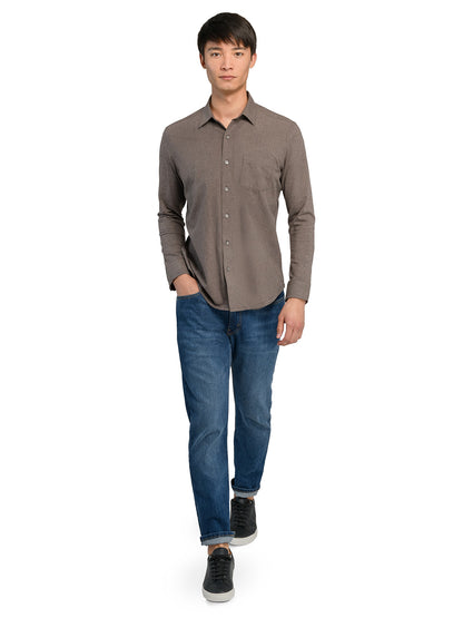 Reworked Solid Long Sleeve Shirt