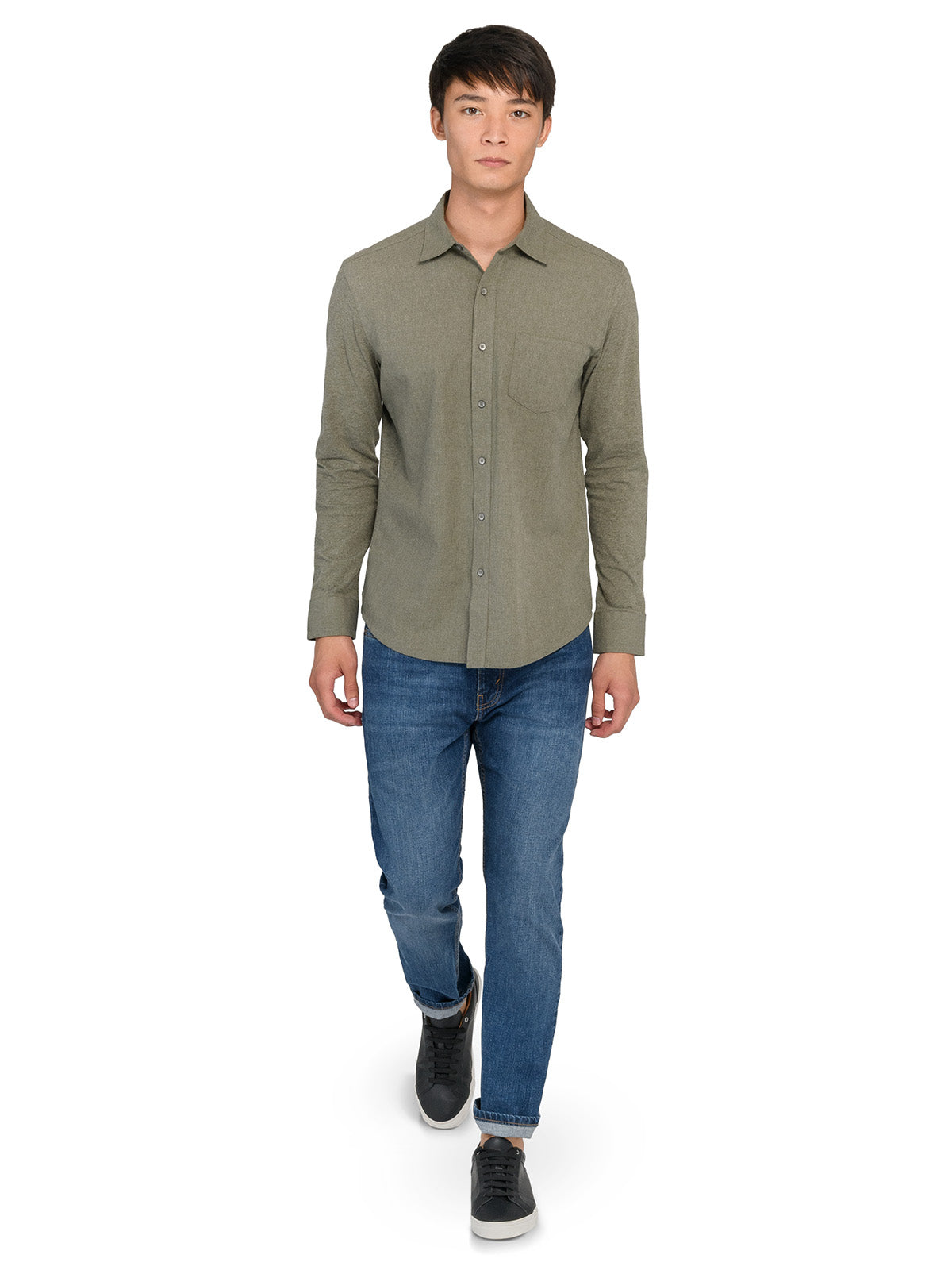 Reworked Solid Long Sleeve Shirt