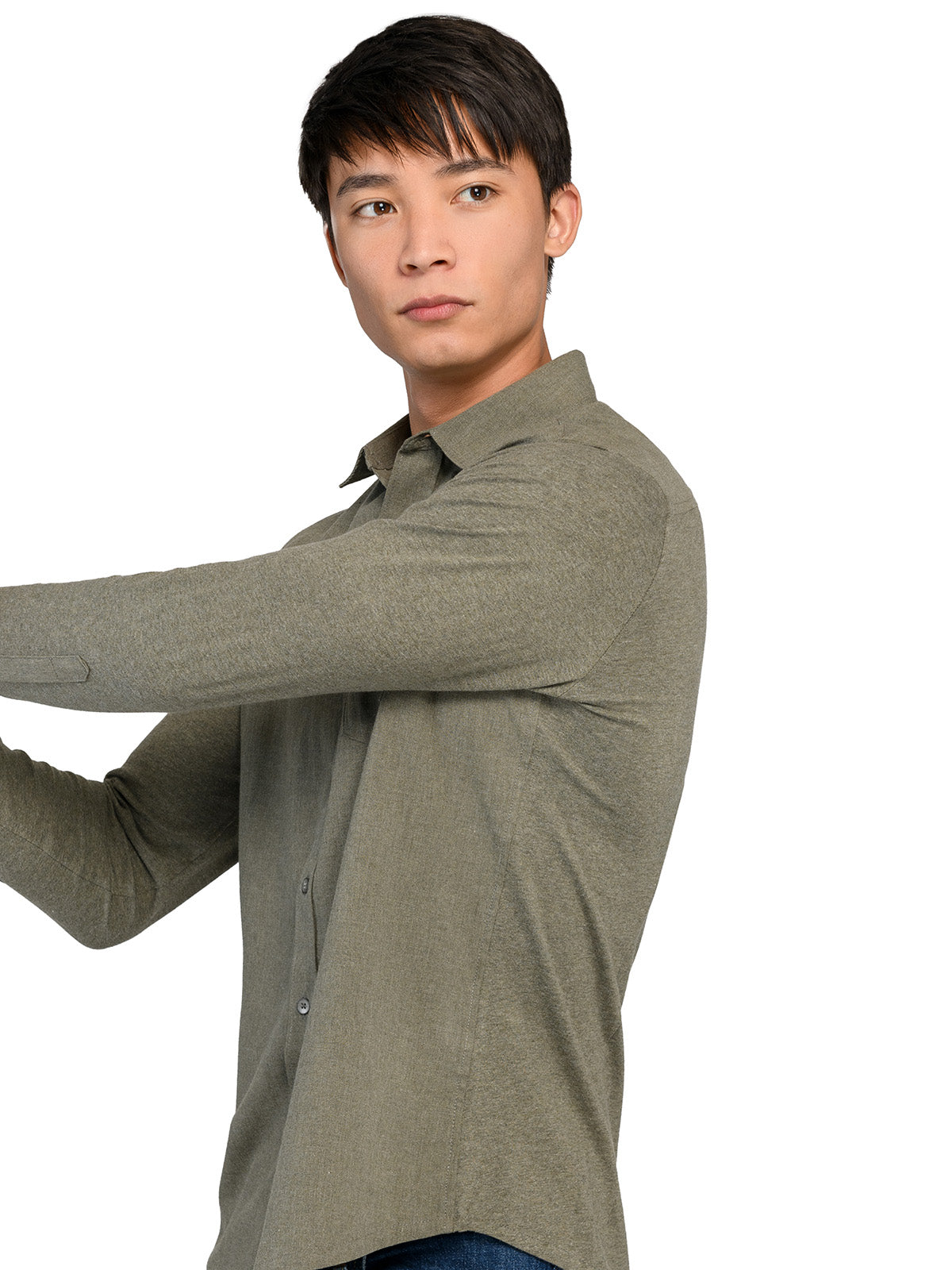 Reworked Solid Long Sleeve Shirt