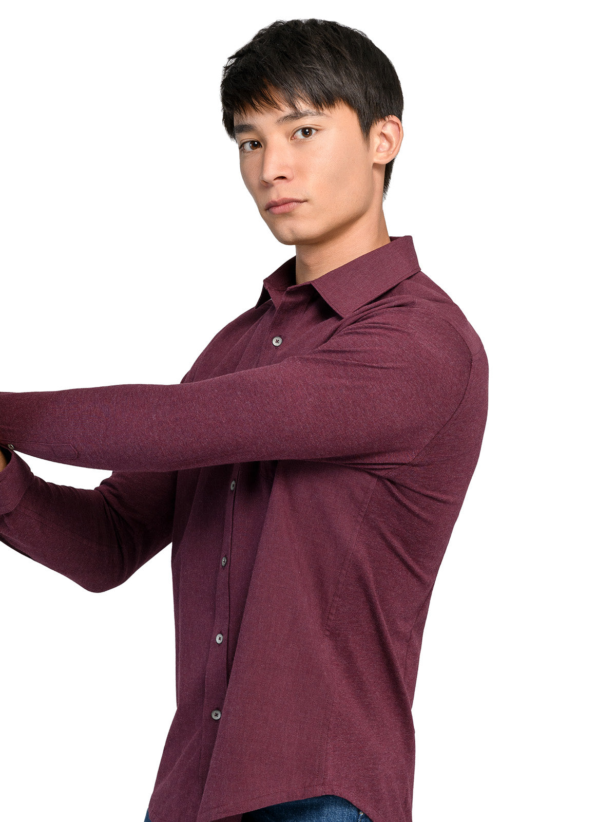 Reworked Solid Long Sleeve Shirt