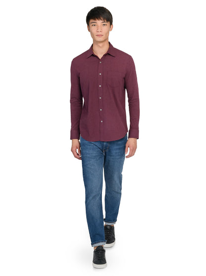 Reworked Solid Long Sleeve Shirt