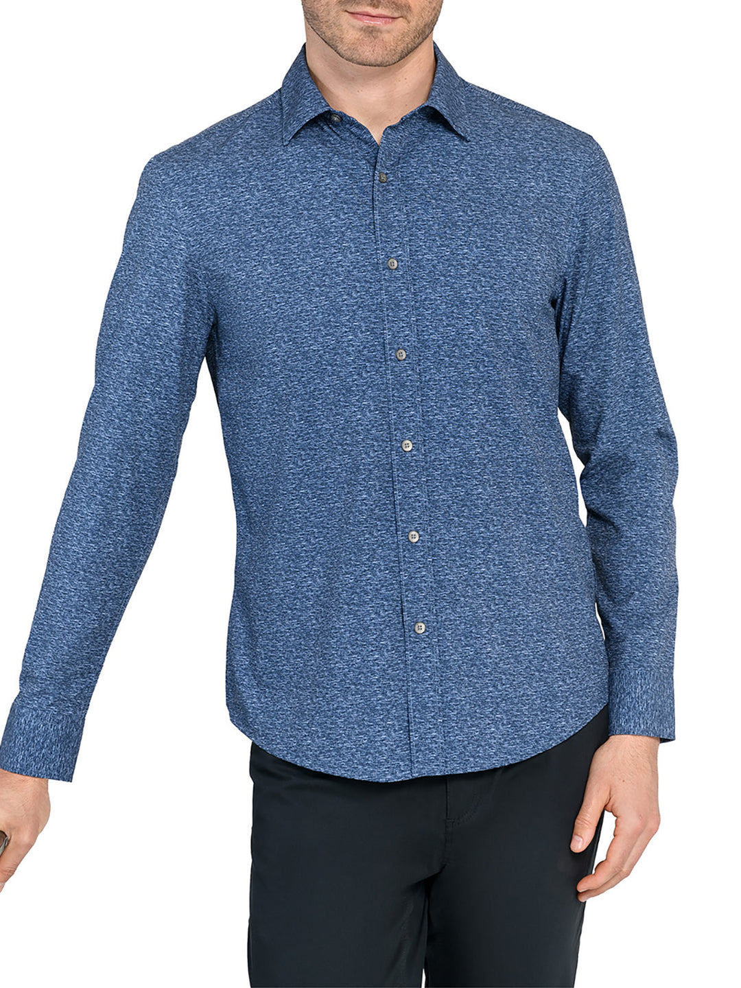 hexagon pattern dress shirt Repeat Hexagon Print Charles Shirt L/S: D. Navy